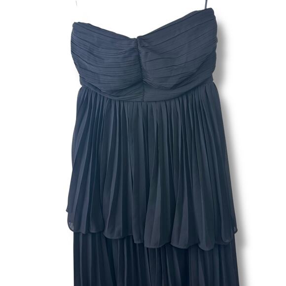 Lulus NWOT Seriously Sensational Black Strapless Flouncy Tiered Maxi Dress XS - Picture 5 of 10